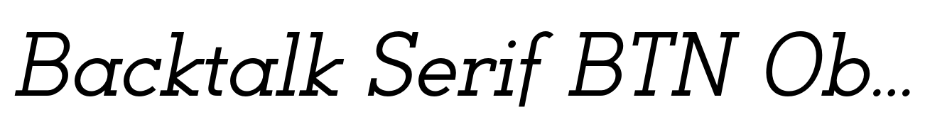 Backtalk Serif BTN Oblique